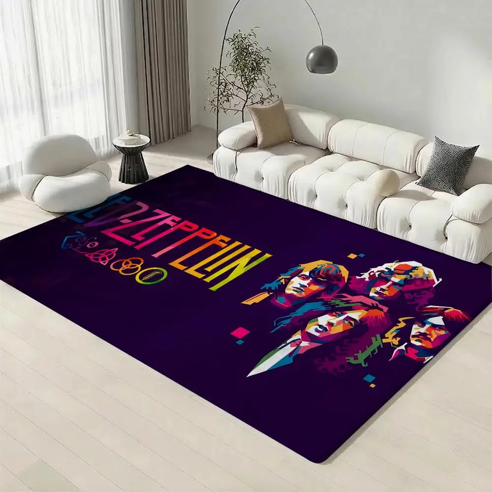 Classic Band Led Zeppelin Floor Mat Eco-Friendly Flannel Doormat Non-Slip Odorless Soft Short Plush Indoor Floor Rug
