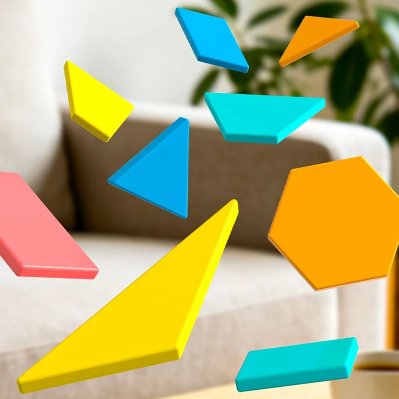  Plastic Geometry Puzzle Kid Educational Toy Math Learning Aid for Classroom