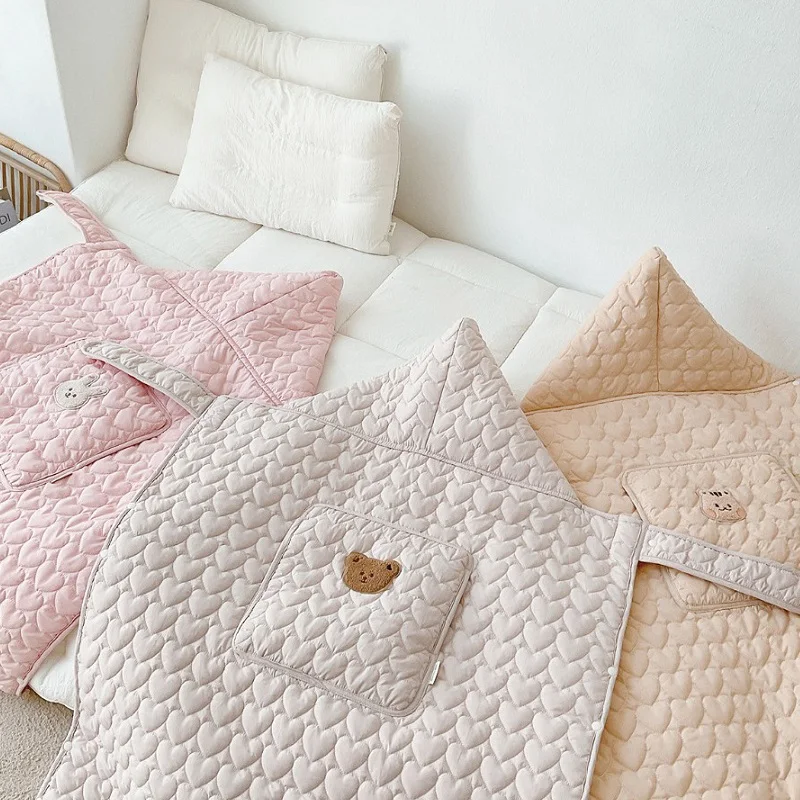 

Спальный мешок для детской коляски, зимняя тележка, ветрозащитный чехол, одеяло с плюшевым капюшоном, пеленание для новорожденных, теплые спальные мешки