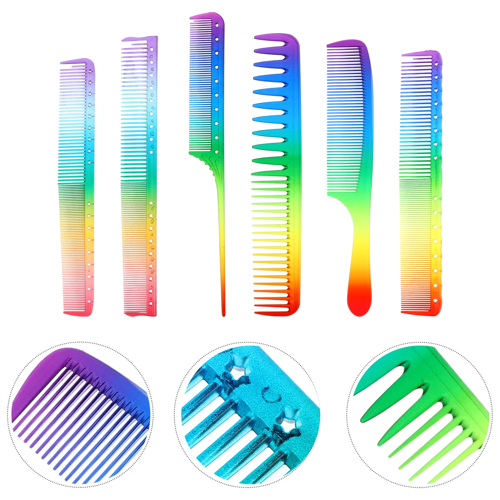 

6 шт. красочные расчески для волос, многофункциональные гладкие распутывающие легкие элегантные дизайнерские портативные принадлежности для волос для ежедневного использования для женщин