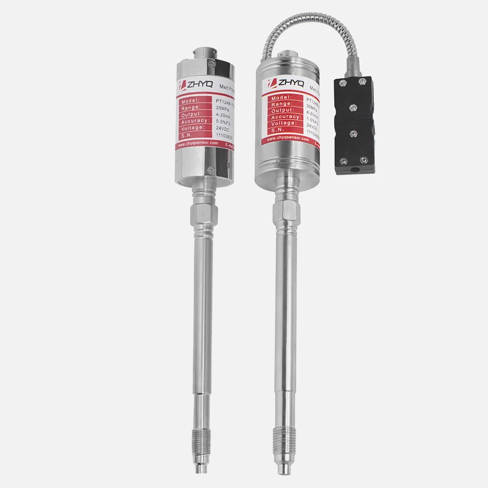 rigid rod high temperature plastic extruder melt pressure transmitter with pressure & temperature measurement