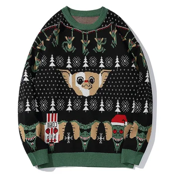 2023 Ugly Christmas Sweater For gift Santa Elf Funny Pullover Womens Mens Jerseys Loose…