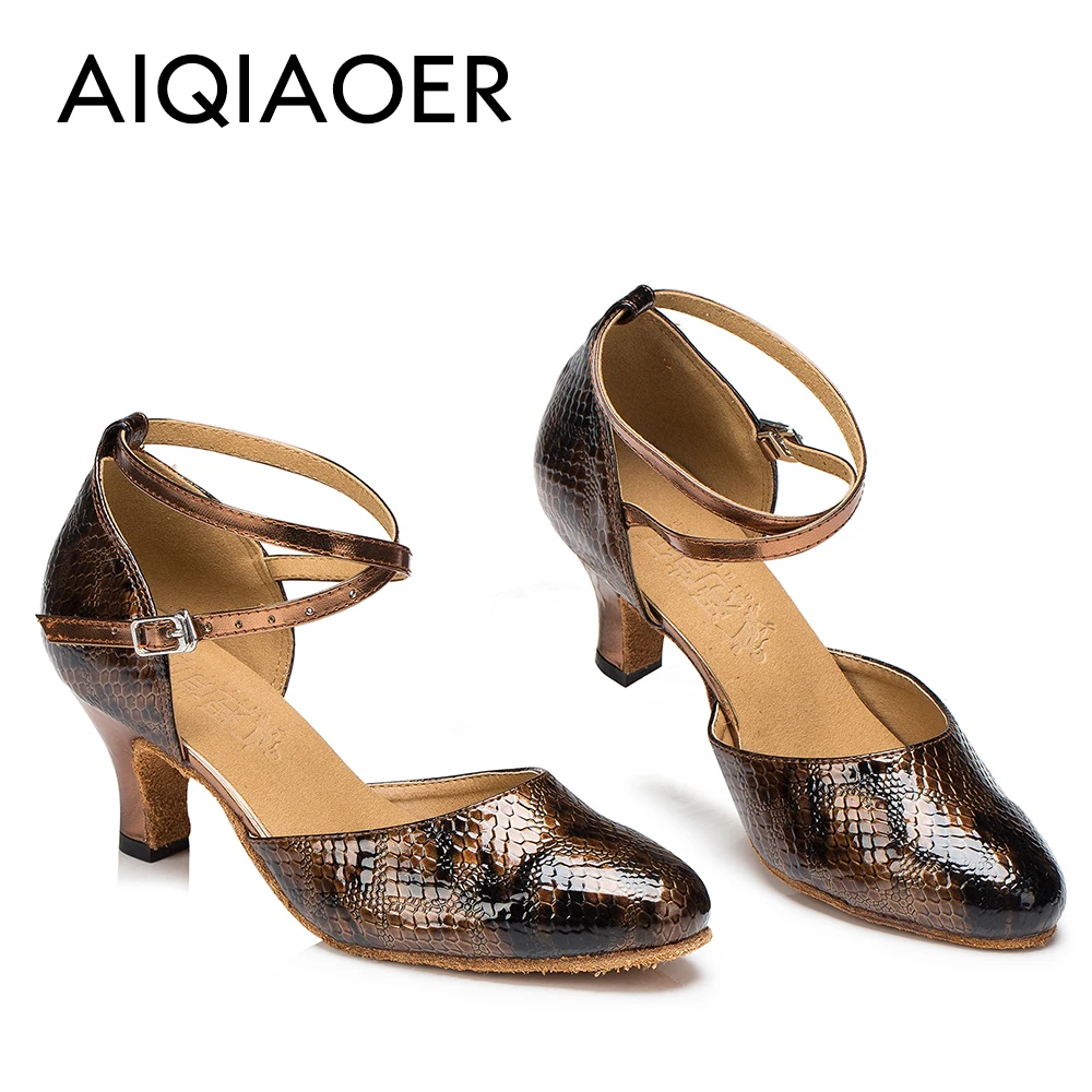 Authentic Latin dance shoes women dance shoes closed toe social dance soles high-heeled tango salsa dance shoes