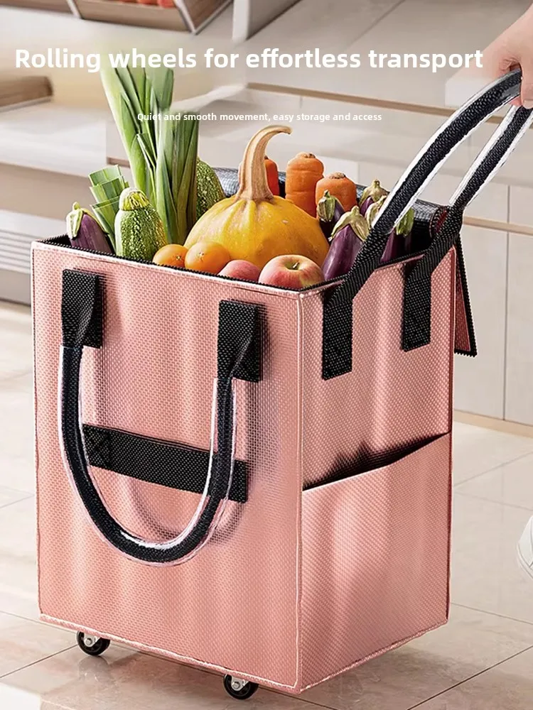 foldable-waterproof-plastic-shopping-cart-home-use-vegetable-buying-small-pulling-car-outdoor-camping-travel-bag-storage-cart