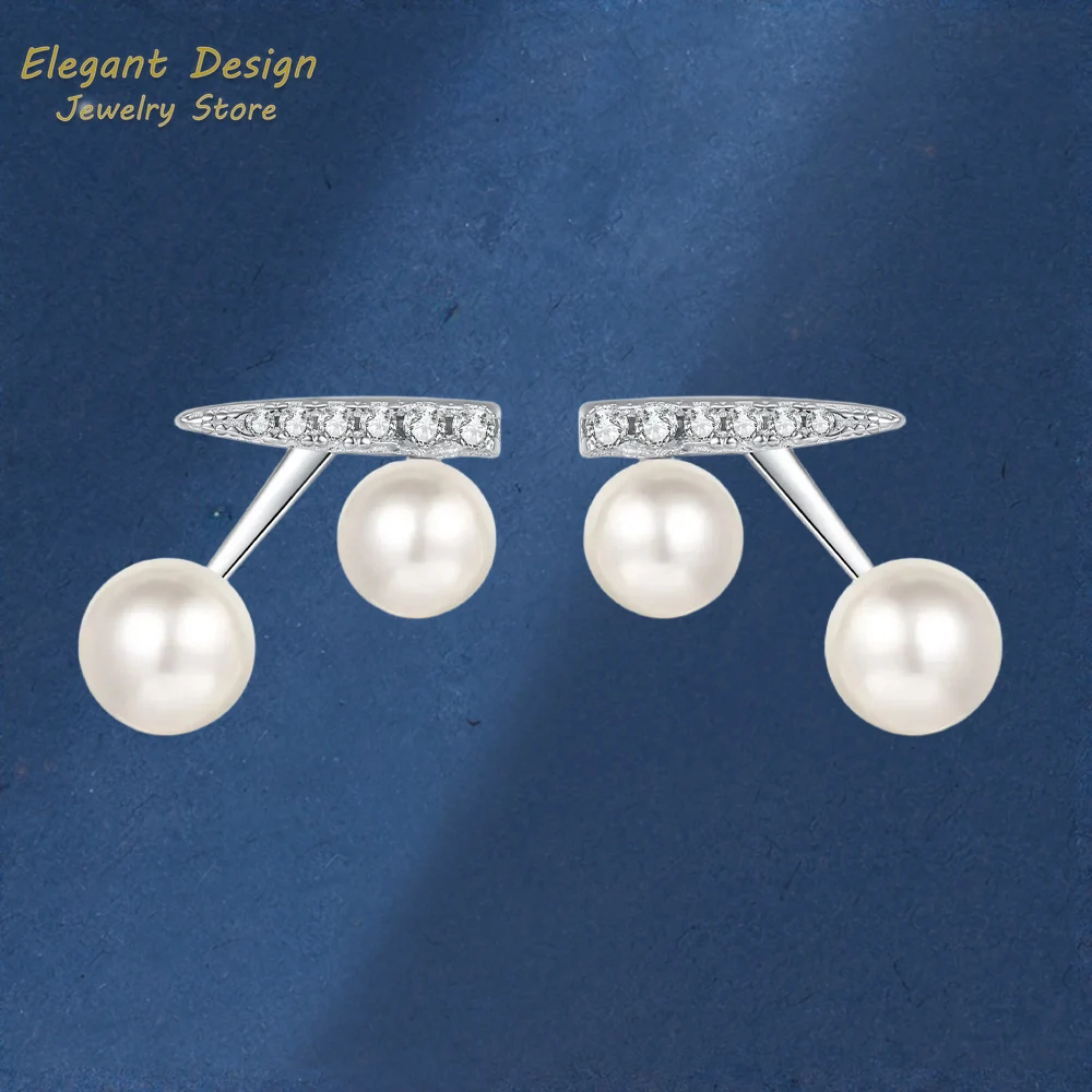 

Sparkling PT950 Platinum Cherry Earrings, Sweet Cute Inlaid 13 Point Moissanite Pearl Earrings for women High-end Jewelry Gifts
