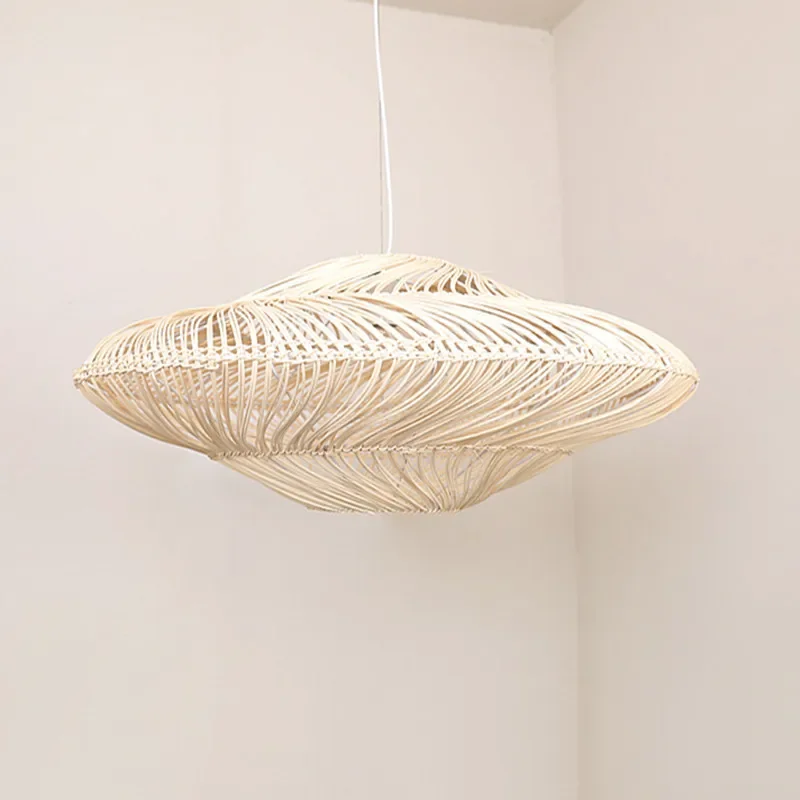 Imagem -06 - Ufo Rattan Light para Restaurante Novo tipo de Abajur Ufo Sala de Estar Chinesa Criativa e Sala de Chá Luz Decorativa para Homestay