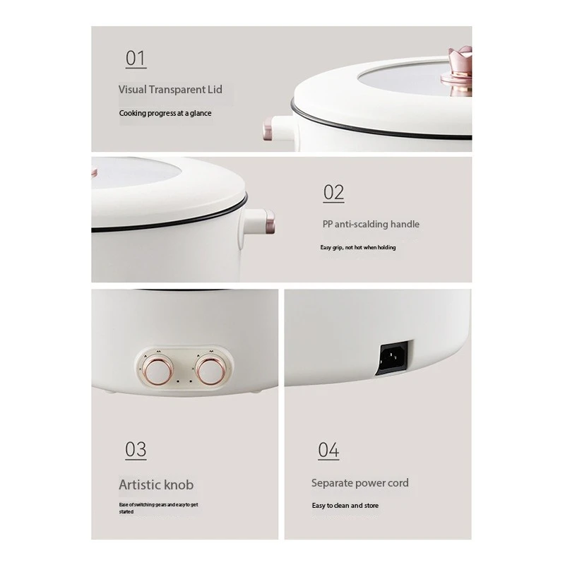 

Бытовая 6-литровая встроенная горячая кастрюля, электрическая красочная электрическая кастрюля с уткой-мандаринкой, многофункциональная с четырьмя сетками