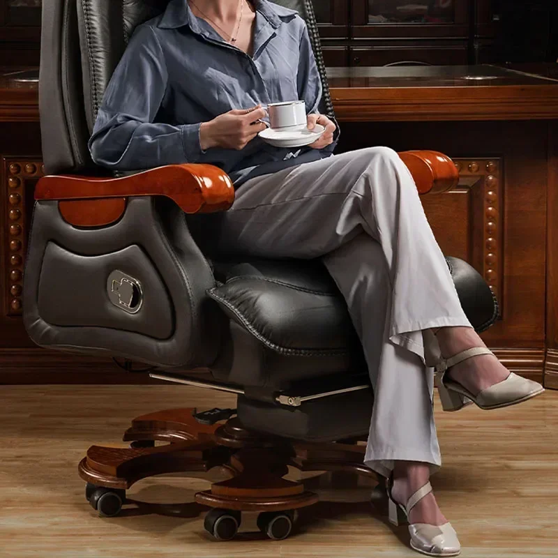 كرسي مكتب صالة التدليك كرسي دوار من الجلد الفاخر باللون الأسود كرسي مكتب مؤتمر أثاث غرفة Sillas De Oficina