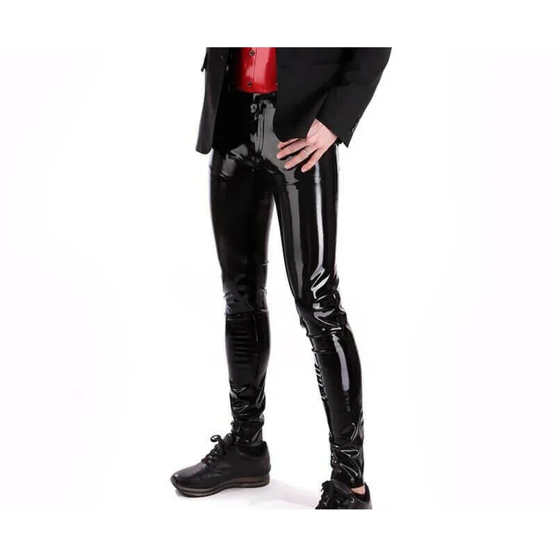 

Handmade Pants Black Man's Latex Rubber Trousers Cosplay Costumes