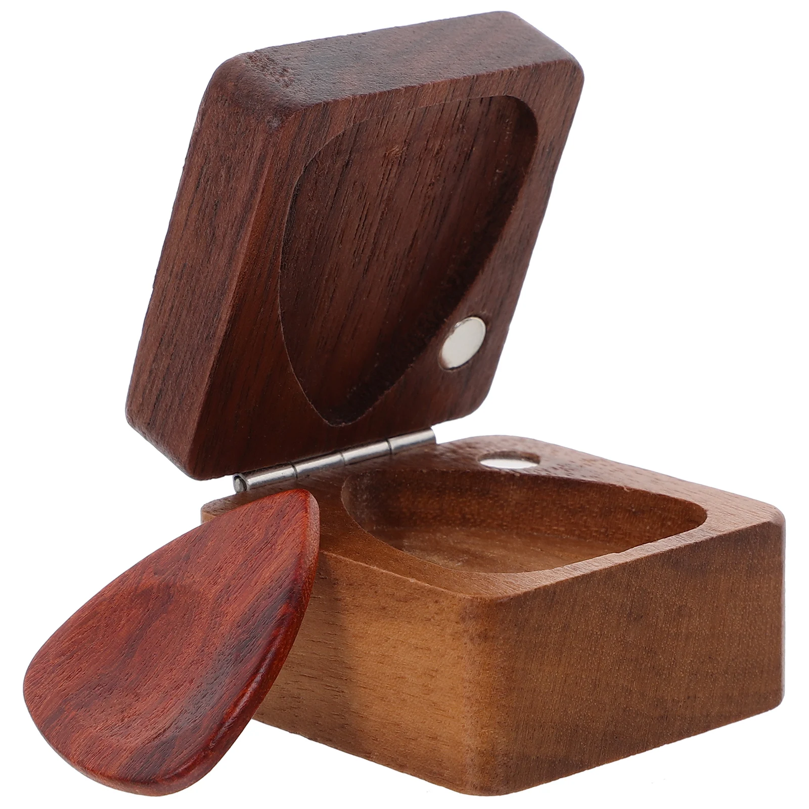 

Exquisite Wooden Guitar Pick Holder Case With Storage Box And Pick For Guitarists Men Women Accessories Organizer