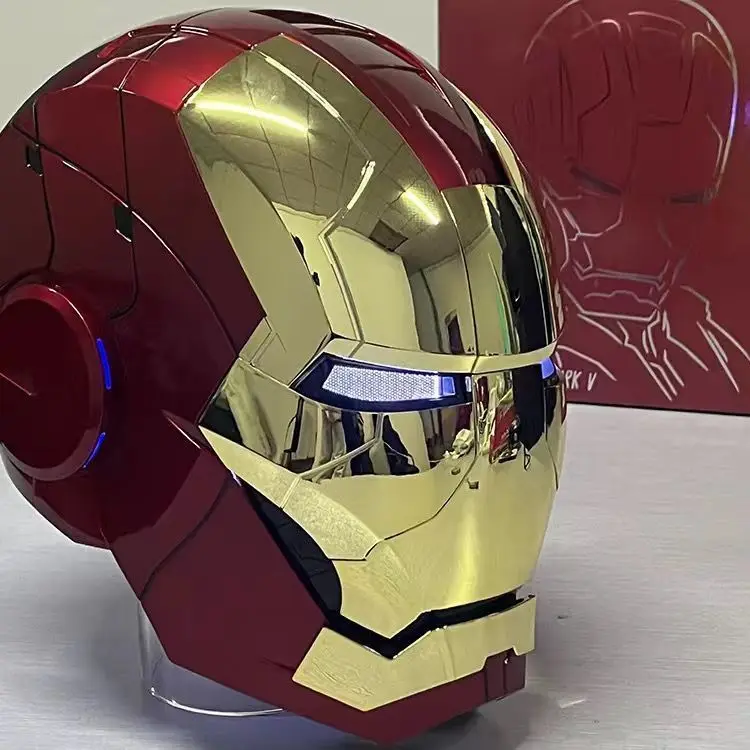 Hot Mk5 Iron Man Helmet Voice Control 8-Piece Opening And Closing Chinese English Luminous Mask Collect Christmas Gifts Toys