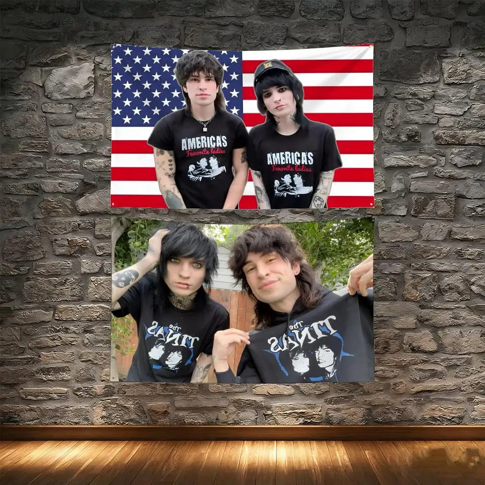 Moody Rock J-Johnnie Guilbert und Jake Webber Flaggen-Wandteppich, kreatives Muster, Foto, Wohnzimmer, Wandkunst, Party, Outdoor-Dekoration