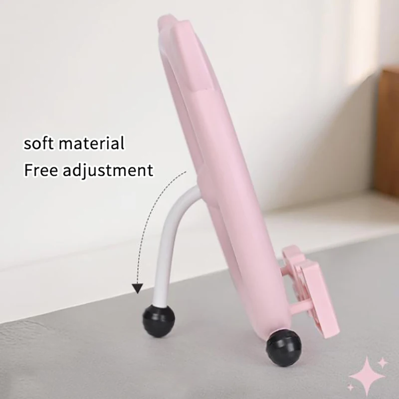 Cat Ear Makeup Mirror Desktop Vanity Mirror with Stand Cute Dormitory Decor for Students Girls