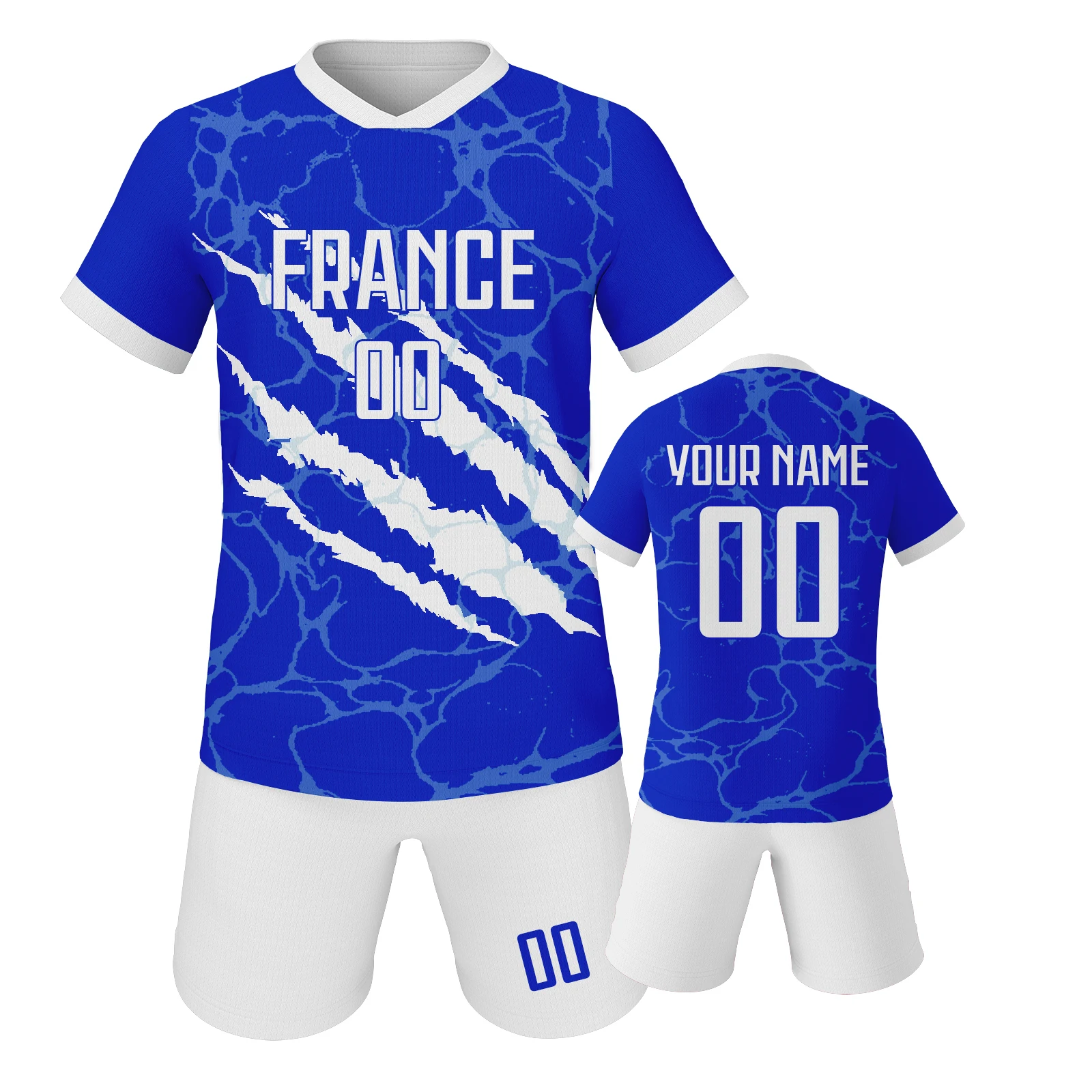 

Футбольная форма Франции на заказ, персонализированная футбольная тренировочная форма с вашим именем и номером, футбольный любовник, подарки для фанатов для детей от 3 до 14 лет