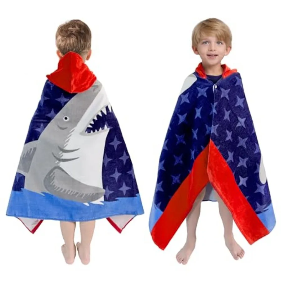 

Hooded Bath Towel-Soft Thick 100% Cotton Hooded Beach Towel for 3-10 Years, Absorbent Fast-Drying Cute Toddler Bath and Swim To
