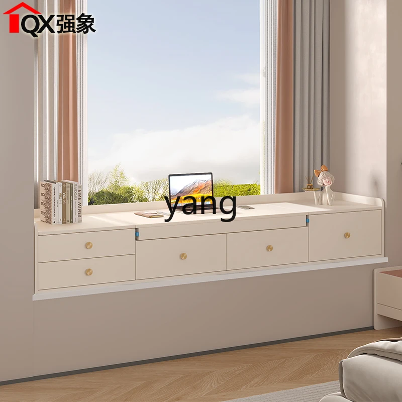 LHH  Desk Cabinet Dresser Integrated Pull-out Retractable Computer Desk Window Sill Cabinet