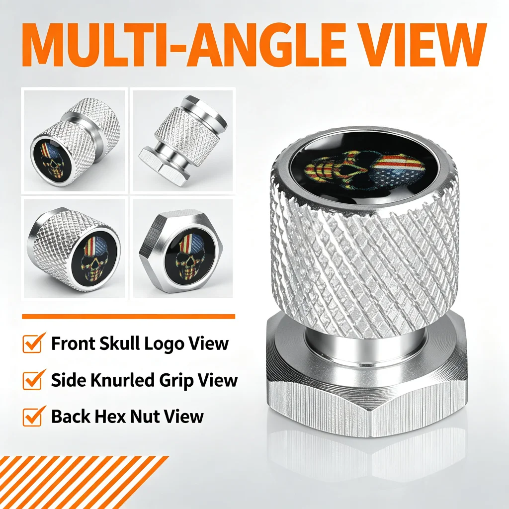 6mm Motorcycle Seat Knob Screw With Skull Logo Quick Release Seat Bolt For Harley‑Davidson Street Glide Touring Electra Glide