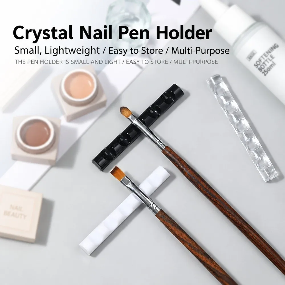 New 5 Grids Nail Brush Rack Acrylic Portable Pen Brush Stand Multi-Functional Brush Display Shelf for Manicure Tools