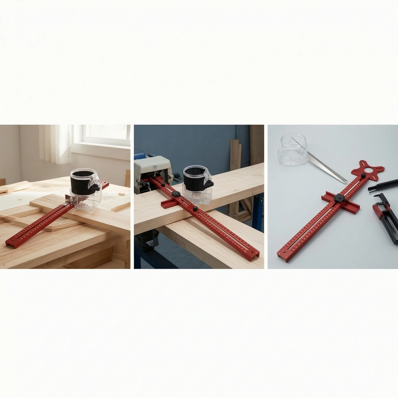 Router Circle Cutting Guide Adjustable Router Guide with Measuring Rail Circle Jig Precision Tool Accurate for Woodworkers