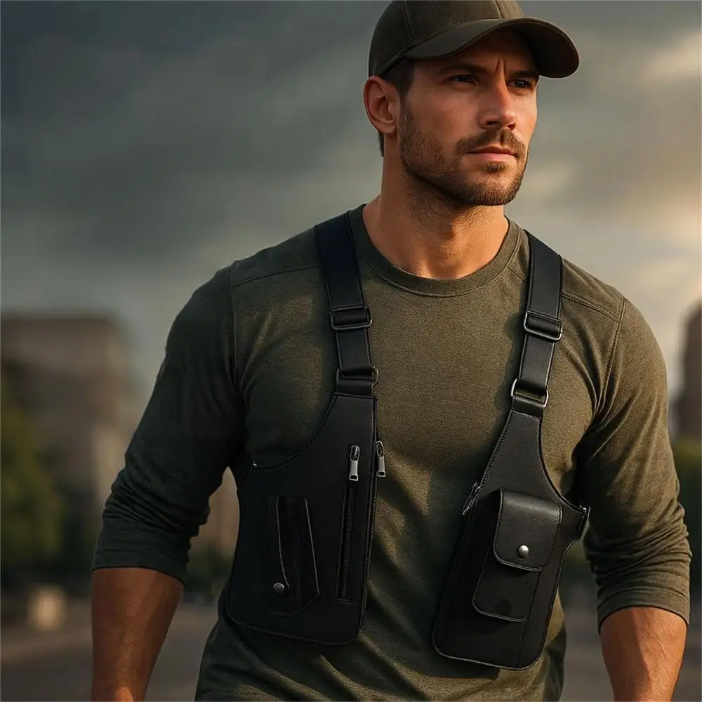 

Сумка на плечо унисекс для подмышек, практичная, удобная для переноски, аксессуар для хранения, регулируемый ремень, большая вместительная сумка для альпинизма