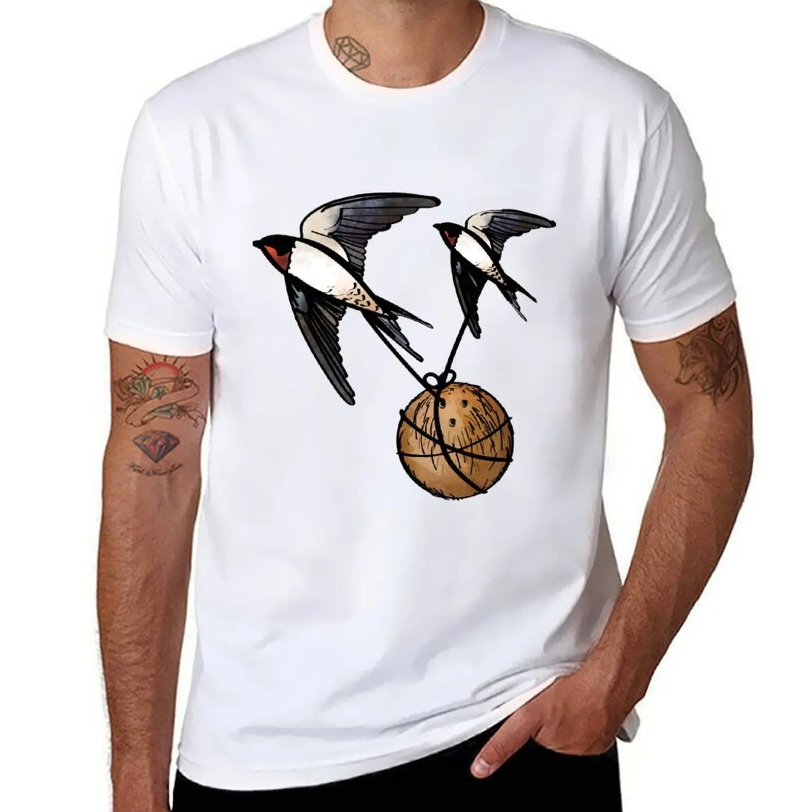 

European or African Swallow Sticker T-Shirt t shirt man casual man t shirts for men T-Shirt