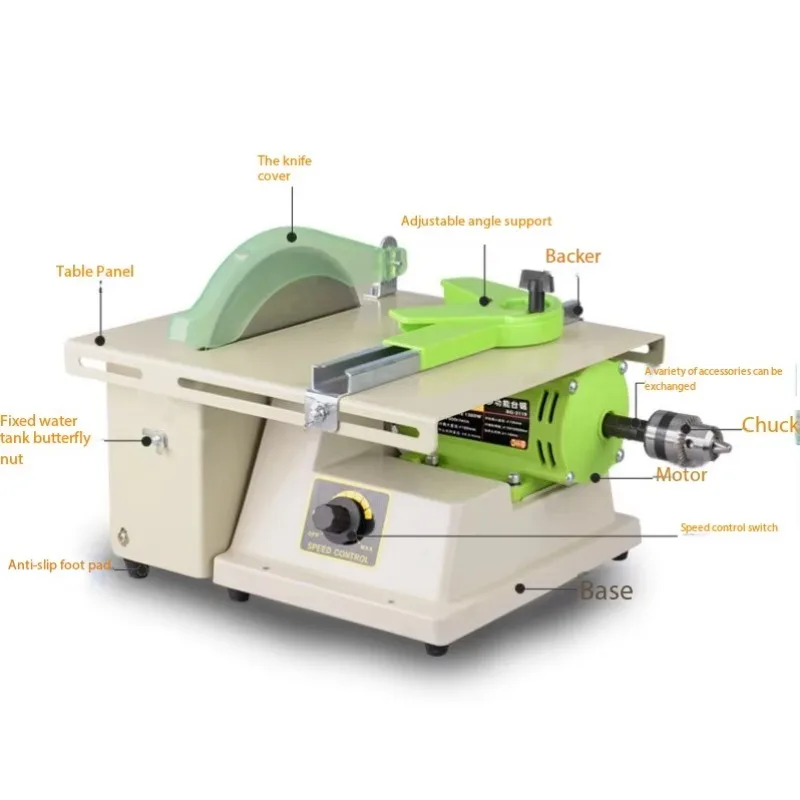 

1380W 220V Multifunction Jewelry Polishing Machine Bench Lathe For Rock Stone Jade Grinding Carving Cutting Engraving Tool