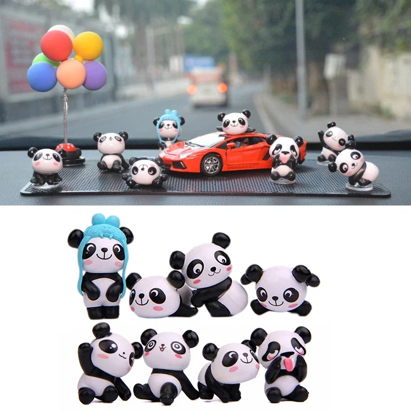 

8PCS/Lot Creative Panda Car Decoration DIY Cartoon Dashboard Toy Auto Car Interior Supplies Cute Decoration Accessories