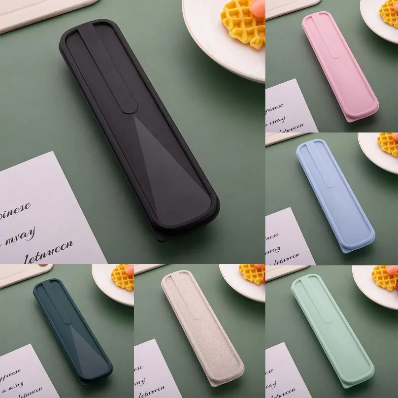 

Tableware Box Environmental Cutlery Box Portable FlipCover Type Cutlery Case Spoon Storage Box Lightweight Travel Accessories
