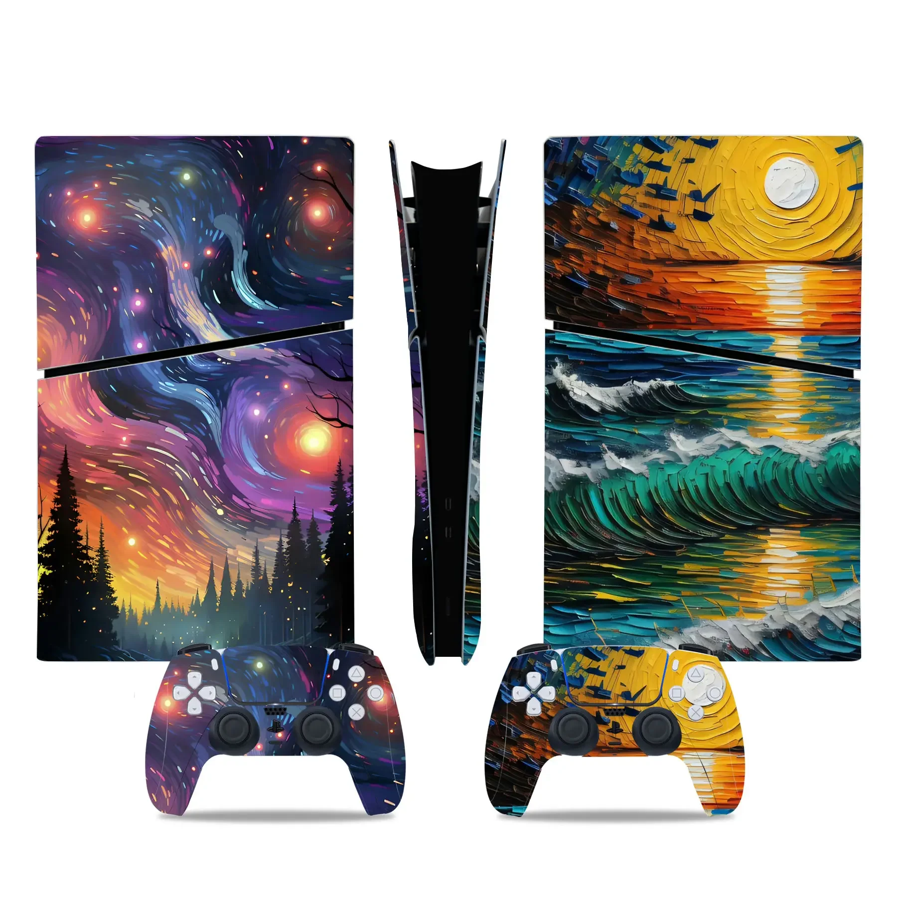 สำหรับ PS5สติกเกอร์ติดผิวแบบดิจิตอลแบบบางสติ๊กเกอร์ติดผิวไวนิลเต็มตัวสำหรับคอนโซลและคอนโทรลเลอร์รุ่นดิจิทัล PS5