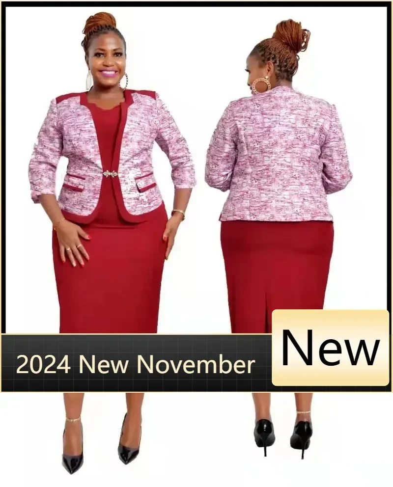 

Африканские платья по индивидуальному заказу для женщин, офисная женская африканская одежда, комплект из двух предметов, пальто высокого качества с принтом, комплекты из топа и платья, Vestid