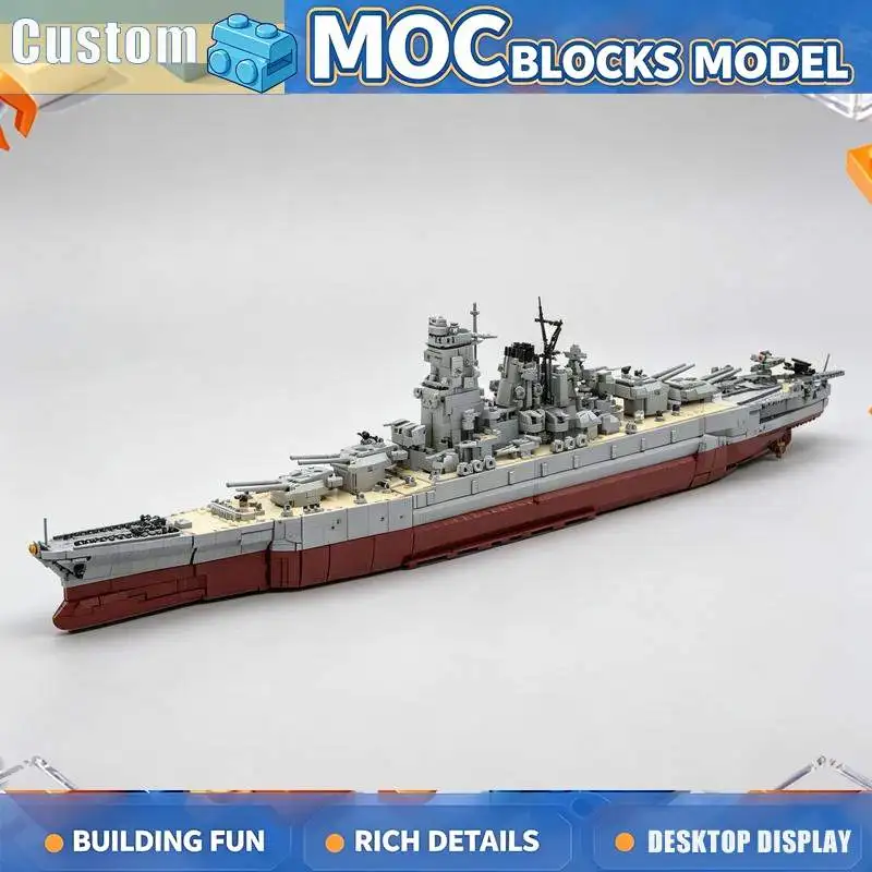 10791PCS MOC Navy Battleship Warship Battle Model Building Block Custom Puzzle DIY Creative Assembly Education Toy Birthday Gift