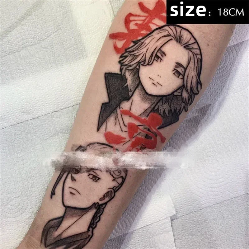 

Anime Temporary Tattoos Manjiro Sano Draken Tokyo Revenger Transfer Tattoo Body Art Waterproof Fake Tatoo Stickers for Men Women