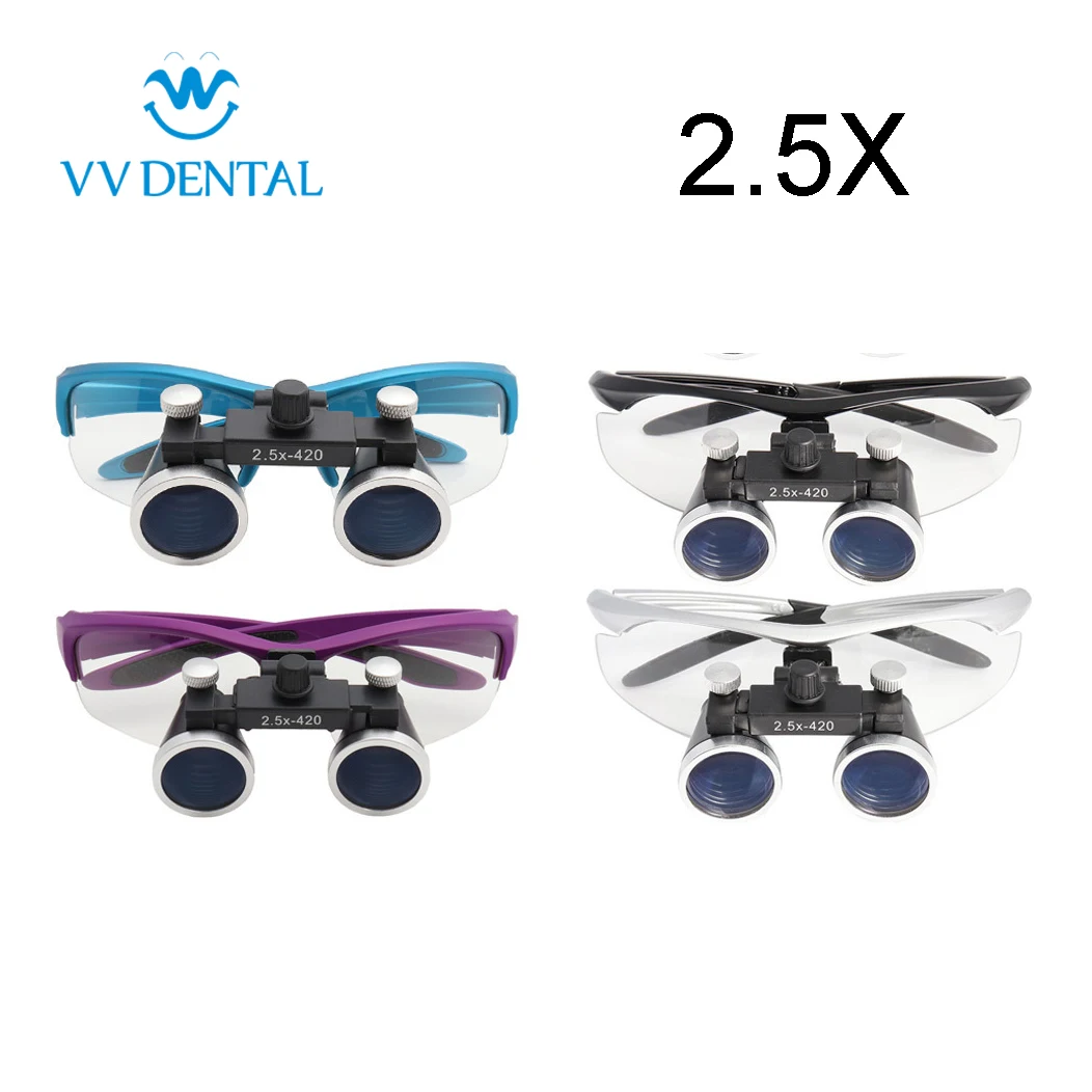 

VVDental Dental Loupe 5W/2.5X 420mm Medical Wireless Binocular Magnifier With Headlamp Light Rechargeable Battery