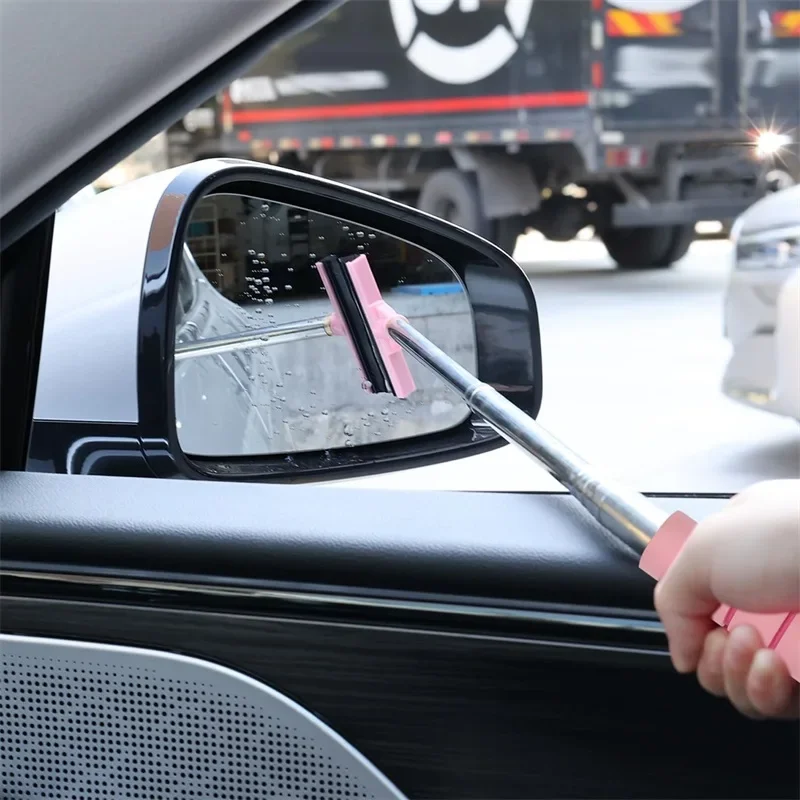 Retractable Car Rearview Mirror Wiper Portable Rainy Cleaning Supplies Rearview Mirror Water Remover Glass Rain Cleaning Tool