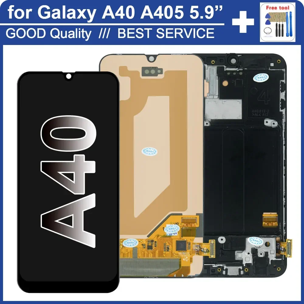 AMOLED LCD for Samsung Galaxy A40 LCD Display Touch Screen Digitizer Replacement for Samsung A40 A405F A405FM A405S LCD Display