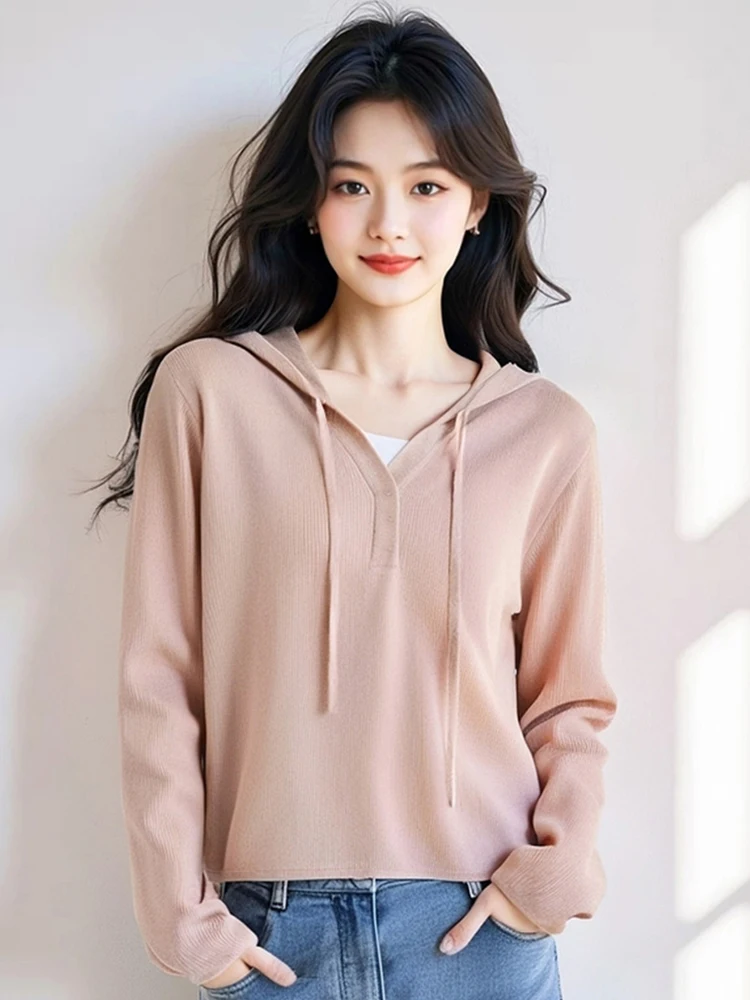 

Стильный женский вязаный топ с длинными рукавами и пуговицами в стиле колор-блок для молодежи, модный осенний вариант