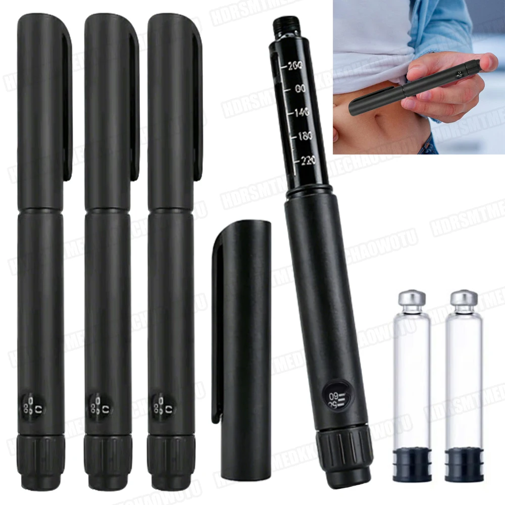 1-50 Set Rotary Push Disposable Sterile Insulin Injection Pens Adjustable Dosage 60U Magic Beauty Injection Pen + Bottle Kit