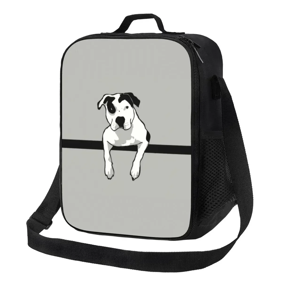 حقيبة غداء معزولة برسومات على شكل حرف T من Pit Bull Terrier للنزهات الخارجية ومضادة للتسرب صندوق غداء حراري للنساء والأطفال