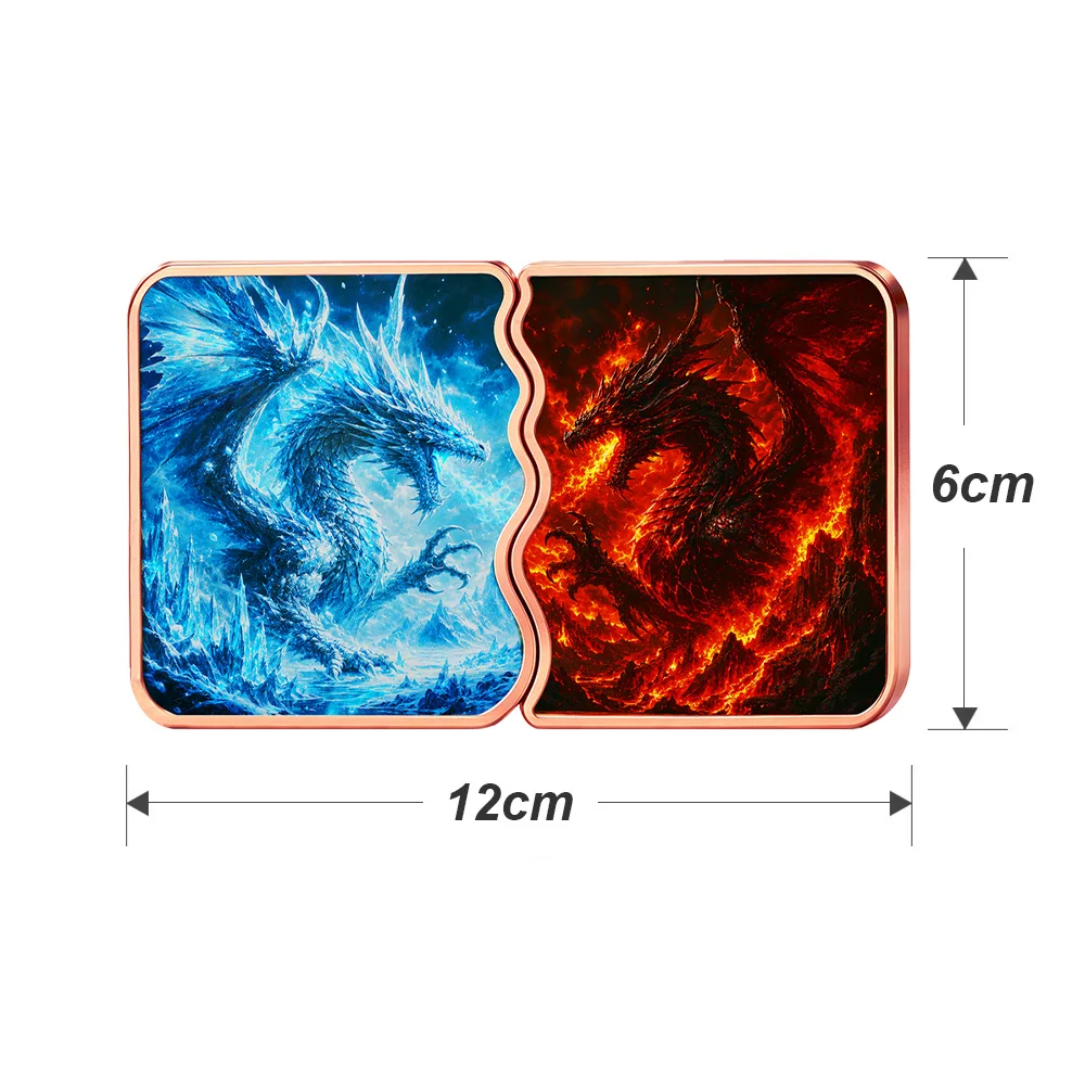 10 AVDP Ounces .999 Fine Copper Ice & Fire Dragon Puzzle Bar Square Copper Ingot Collectible Medal Fantasy Dragon Gift