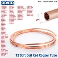 Tubo de cobre de bobina suave de 1M-5M OD1.6-28mm T2 tubo de cobre rojo aire acondicionado refrigeración tubos de alambre capilar 2/3/4/6/8/10/12