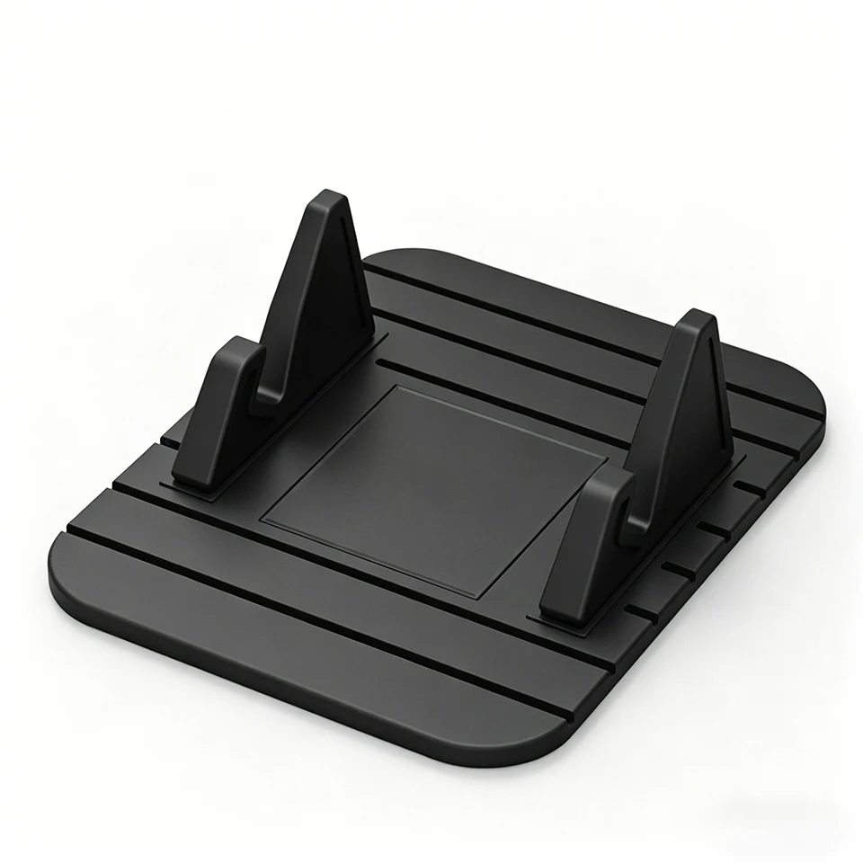 Car Phone Holder Silicone Dashboard Stand Strong Adsorption 120° View Non-Slip Stable Car Home Dual Use Washable Reusable Cradle