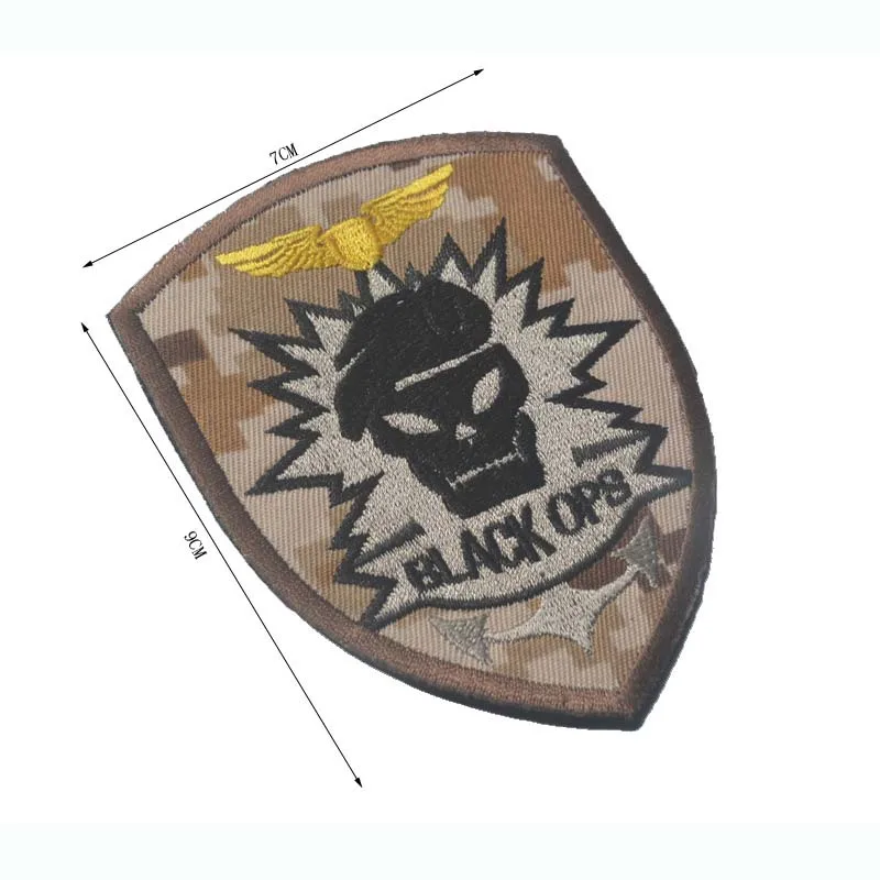 Geistergesichtsmaske, Totenkopf, Task Force 141, Taktisches Emblem, Kleidungsapplikation, Stickerei-Patch, Militärrucksack-Armband, Moral-Abzeichen – Detail 2