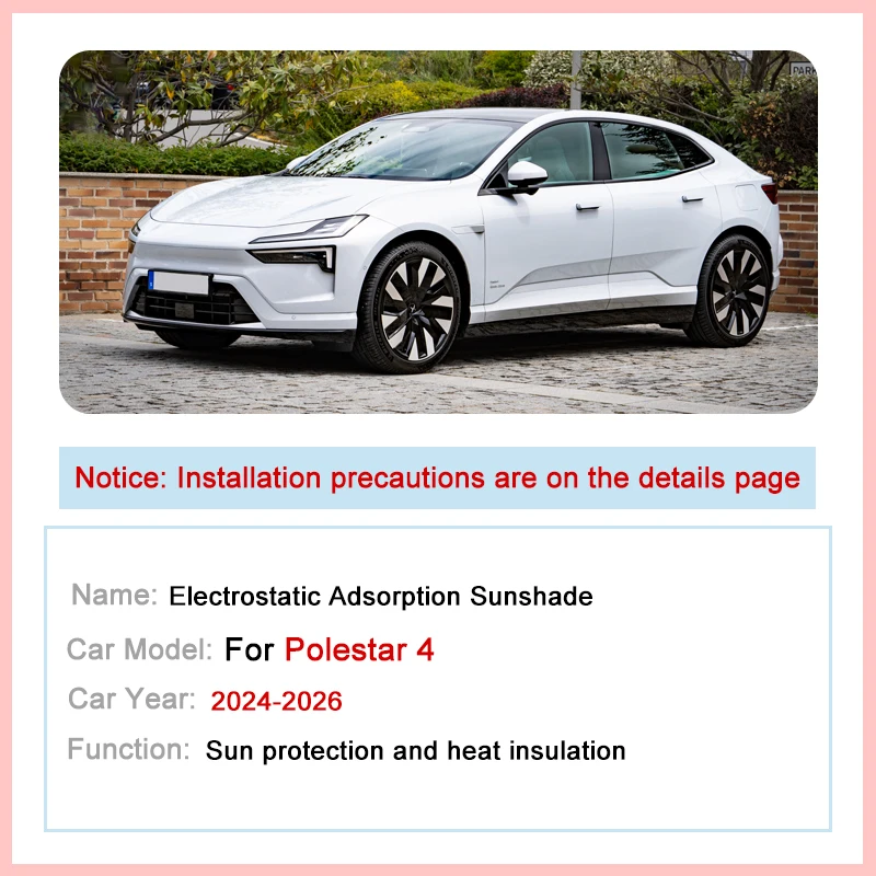 For Polestar 4 2024 2025 2026 Car Roof Sun Shades Electrostatic Adsorption Sunroof Sunshade Skylight Parts Protector Accessorie