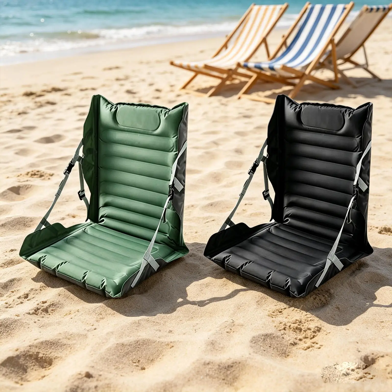 Inflatable Folding Seat Sitting Pad for Walking Stadium Airplane