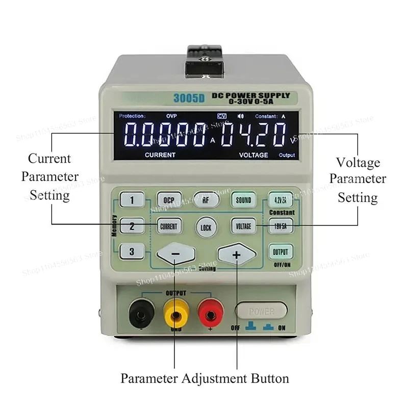 3005D Ce Lab Equipment Precision Variable Adjustable 30V 5A Single Output Switch Regulated DC Power Supply