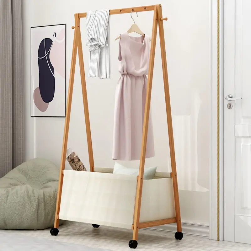 Simple clothes rack floor bedroom coat rack clothes