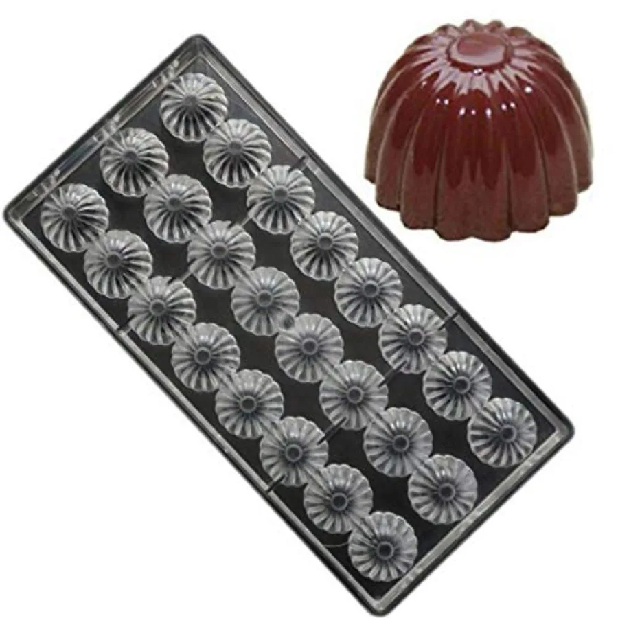 

Polycarbonate Chocolate Mold DIY Candy Mould Clear Hard Plastic Bakeware Pastry Tools Flower S2-19369