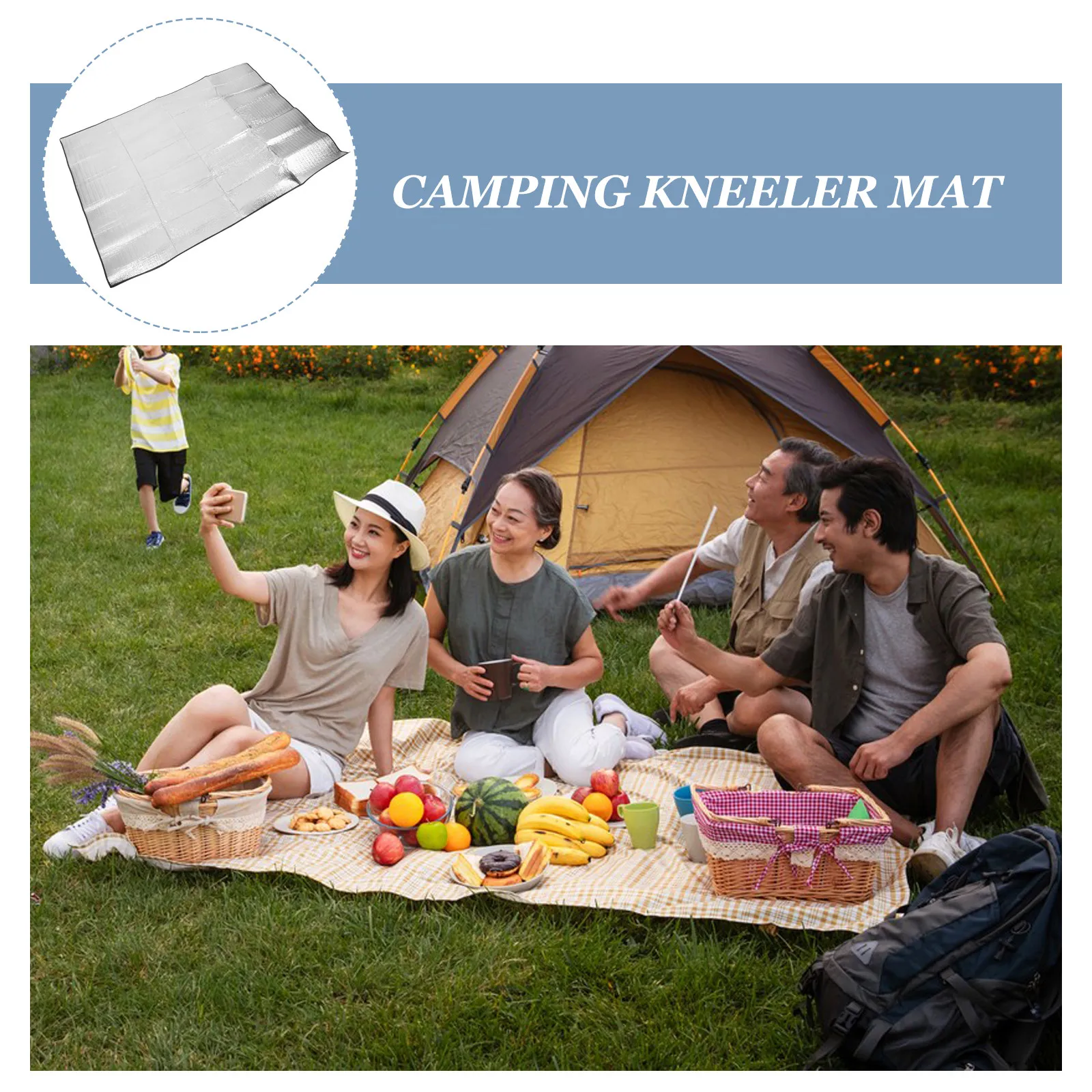 200x150cm Lightweight Folding Waterproof Mat Aluminum Foil Camping Sleeping Pad Picnic Ground Sheet Moisture Barrier Portable
