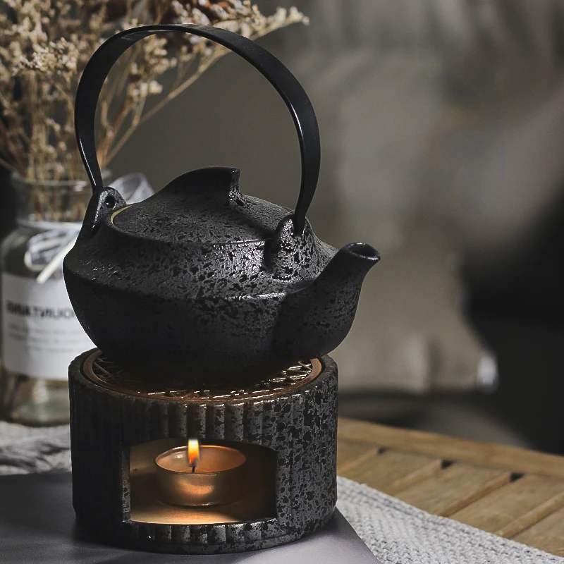 Tea Warmer Heating Ceramic Household Retro Teapot Candle Stove Base Roaster Incense Burner Teaware Kitchen Dining Bar Home