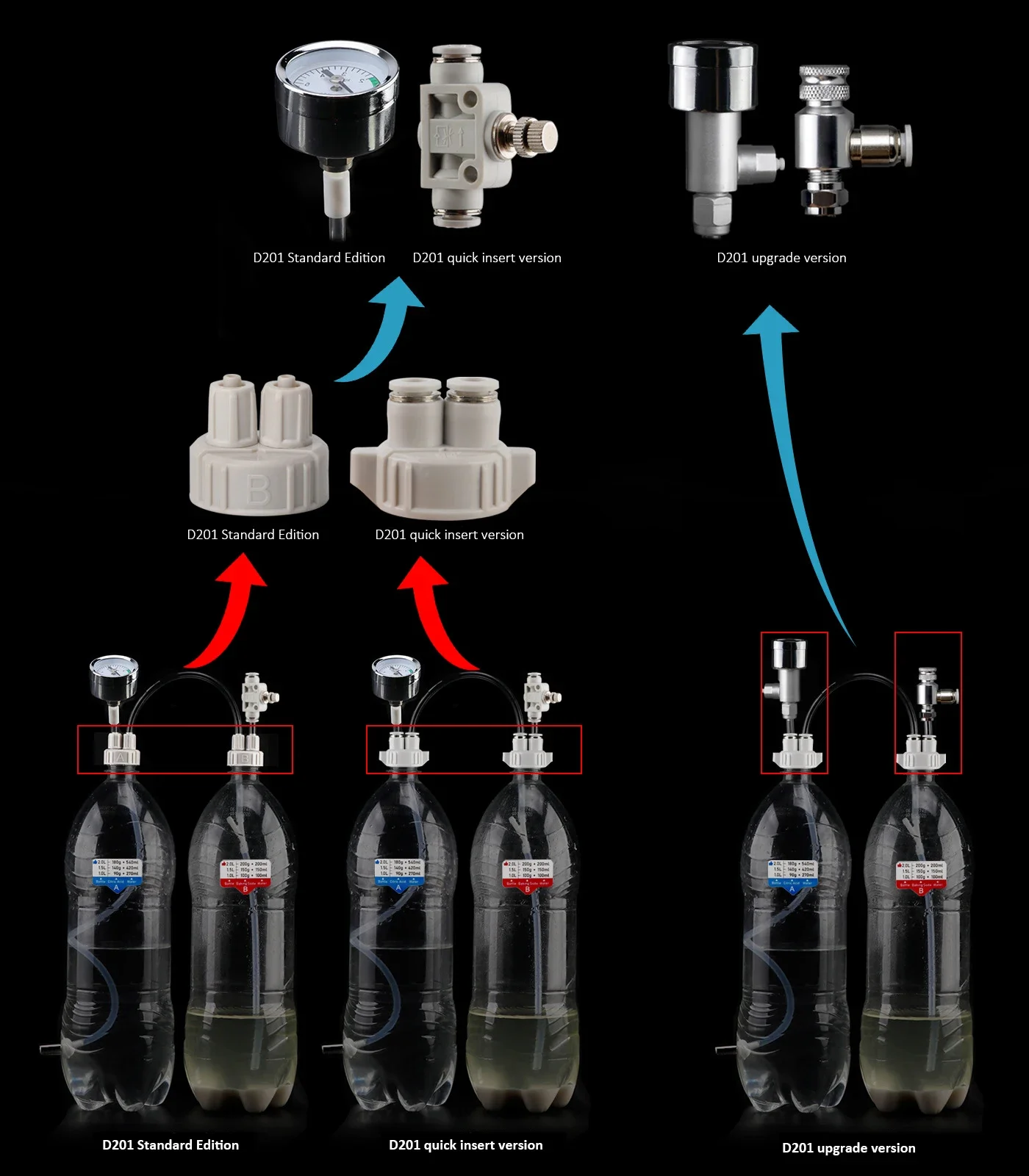 حوض السمك CO2 الناشر مولد صمام المياه العشب CO2 منظم نظام عدة CO2 الناشر لخزان الأسماك مع صمام التبديل